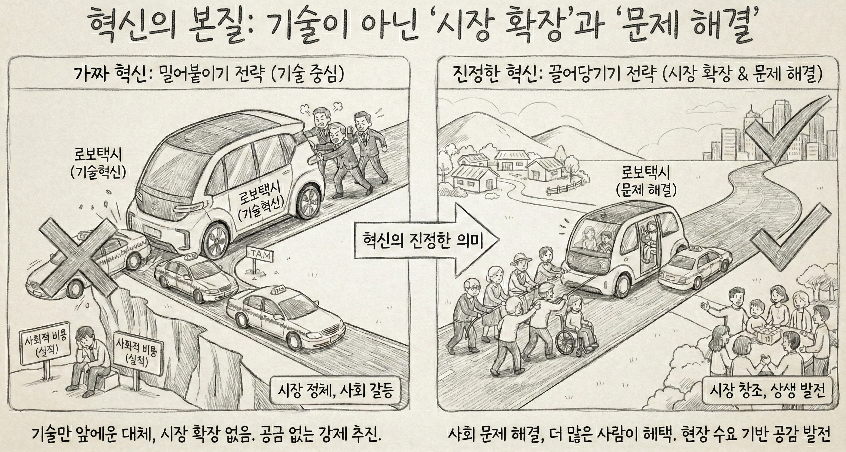 로보택시가 혁신이 되기 위해서는: '대체'를 넘어 '확장'으로